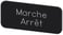 Mærkningsplade til label holder, label str.12.5x27mm, sort label, hvid font, inskription: Marche Arrêt 3SU1900-0AC16-0GU0 miniature