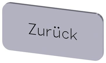 Mærkningsplade til label holder, label str.12.5x27mm, sølv label, sort font, inskription: Back 3SU1900-0AC81-0AG0