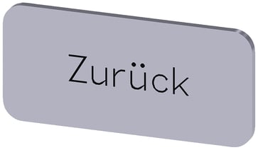 Mærkningsplade til label holder, label str.12.5x27mm, sølv label, sort font, inskription: Back 3SU1900-0AC81-0AG0
