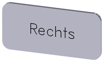 Mærkningsplade til label holder, label str.12.5x27mm, sølv label, sort font, inskription: højre 3SU1900-0AC81-0AH0