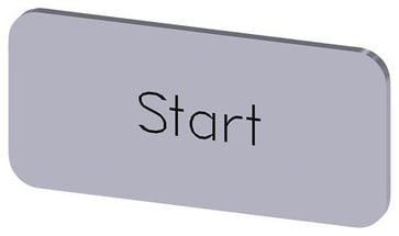 Mærkningsplade til label holder, label str.12.5x27mm, sølv label, sort font, inskription: start 3SU1900-0AC81-0DT0