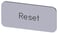 Mærkningsplade til label holder, label str.12.5x27mm, sølv label, sort font, inskription: Reset 3SU1900-0AC81-0DU0 miniature