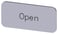 Mærkningsplade til label holder, label str.12.5x27mm, sølv label, sort font, inskription: Open 3SU1900-0AC81-0DW0 miniature