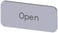 Mærkningsplade til label holder, label str.12.5x27mm, sølv label, sort font, inskription: Open 3SU1900-0AC81-0DW0 miniature