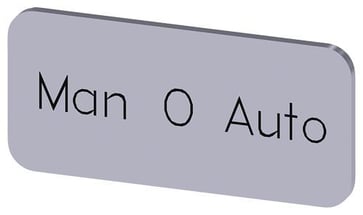 Mærkningsplade til label holder, label str.12.5x27mm, sølv label, sort font, inskription: Manual O Auto, 3SU1900-0AC81-0DY0 3SU1900-0AC81-0DY0