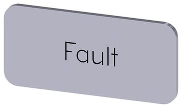 Mærkningsplade til label holder, label str.12.5x27mm, sølv label, sort font, inskription: Fault, 3SU1900-0AC81-0EC0 3SU1900-0AC81-0EC0