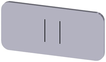 Mærkningsplade til label holder, label str.12.5x27mm, sølv label, sort font, grafisk symbol: II 3SU1900-0AC81-0QC0