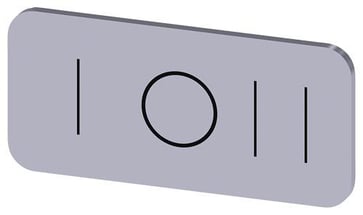Mærkningsplade til label holder, label str.12.5x27mm, sølv label, sort font, grafisk symbol: I O II 3SU1900-0AC81-0QK0