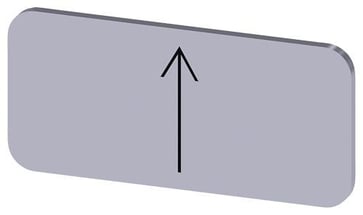 Mærkningsplade til label holder, label str.12.5x27mm, sølv label, sort font, grafisk symbol: pil peger op 3SU1900-0AC81-0QS0