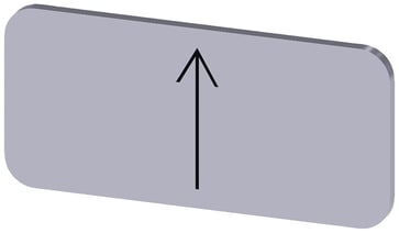 Mærkningsplade til label holder, label str.12.5x27mm, sølv label, sort font, grafisk symbol: pil peger op 3SU1900-0AC81-0QS0