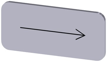 Mærkningsplade til label holder, label str.12.5x27mm, sølv label, sort font, grafisk symbol: pil peger mod højre 3SU1900-0AC81-0QR0