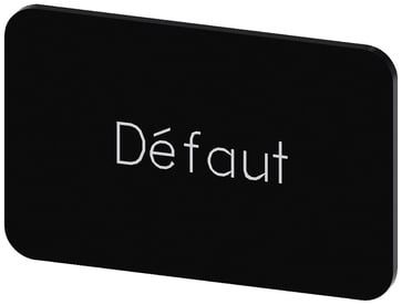 Mærkningsplade til label holder, Label str.17.5 x 27 mm, sort label, hvid font, inskription: Defaut 3SU1900-0AD16-0GN0
