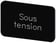 Mærkningsplade til label holder, Label str.17.5 x 27 mm, sort label, hvid font, inskription: Sous Tension 3SU1900-0AD16-0GS0 miniature