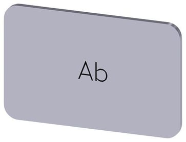 Mærkningsplade til label holder, Label str.17.5 x 27 mm, sølv label, sort font, inskription: Down 3SU1900-0AD81-0AE0