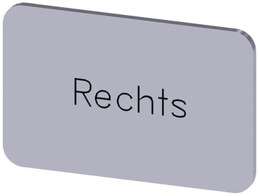 Mærkningsplade til label holder, Label str.17.5 x 27 mm, sølv label, sort font, inskription: højre 3SU1900-0AD81-0AH0