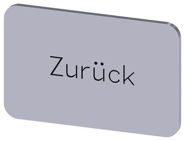 Mærkningsplade til label holder, Label str.17.5 x 27 mm, sølv label, sort font, inskription: Back 3SU1900-0AD81-0AG0