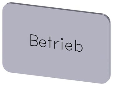 Mærkningsplade til label holder, Label str.17.5 x 27 mm, sølv label, sort font, inskription: operation 3SU1900-0AD81-0AP0