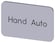 Mærkningsplade til label holder, Label str.17.5 x 27 mm, sølv label, sort font, inskription: Manual Auto 3SU1900-0AD81-0DB0 miniature