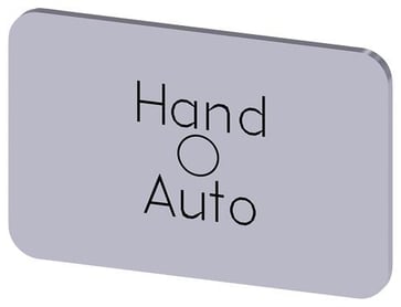 Mærkningsplade til label holder, Label str.17.5 x 27 mm, sølv label, sort font, inskription: Manual O Auto, 3SU1900-0AD81-0DD0 3SU1900-0AD81-0DD0