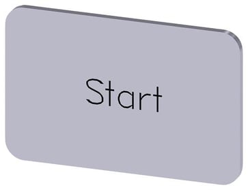 Mærkningsplade til label holder, Label str.17.5 x 27 mm, sølv label, sort font, inskription: start 3SU1900-0AD81-0DT0