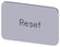 Mærkningsplade til label holder, Label str.17.5 x 27 mm, sølv label, sort font, inskription: Reset 3SU1900-0AD81-0DU0 miniature