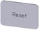 Mærkningsplade til label holder, Label str.17.5 x 27 mm, sølv label, sort font, inskription: Reset 3SU1900-0AD81-0DU0 miniature