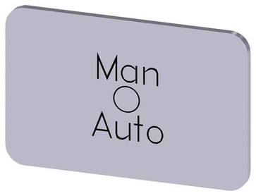 Mærkningsplade til label holder, Label str.17.5 x 27 mm, sølv label, sort font, inskription: Manual O Auto, 3SU1900-0AD81-0DY0 3SU1900-0AD81-0DY0