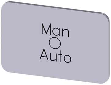 Mærkningsplade til label holder, Label str.17.5 x 27 mm, sølv label, sort font, inskription: Manual O Auto, 3SU1900-0AD81-0DY0 3SU1900-0AD81-0DY0