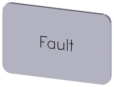 Mærkningsplade til label holder, Label str.17.5 x 27 mm, sølv label, sort font, inskription: Fault, 3SU1900-0AD81-0EC0 3SU1900-0AD81-0EC0