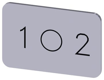 Mærkningsplade til label holder, Label str.17.5 x 27 mm, sølv label, sort font, grafisk symbol: 1 O 2 3SU1900-0AD81-0QL0