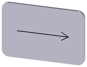 Mærkningsplade til label holder, Label str.17.5 x 27 mm, sølv label, sort font, grafisk symbol: pil peger mod højre 3SU1900-0AD81-0QR0