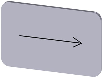 Mærkningsplade til label holder, Label str.17.5 x 27 mm, sølv label, sort font, grafisk symbol: pil peger mod højre 3SU1900-0AD81-0QR0