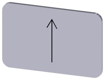 Mærkningsplade til label holder, Label str.17.5 x 27 mm, sølv label, sort font, grafisk symbol: pil peger op 3SU1900-0AD81-0QS0