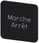 Mærkningsplade til limning på hus, label str. 22x22 mm, sort label, hvid font, inskription: Marche Arrêt 3SU1900-0AF16-0GU0 miniature