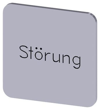 Mærkningsplade til limning på hus, label str. 22x22mm, sølv label, sort font, inskription: Fault 3SU1900-0AF81-0AQ0