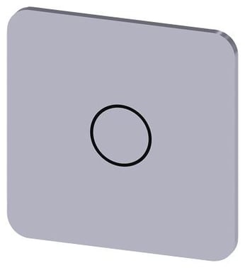 Mærkningsplade til limning på hus, label str. 22x22mm, sølv label, sort font, grafisk symbol: O 3SU1900-0AF81-0QA0