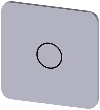 Mærkningsplade til limning på hus, label str. 22x22mm, sølv label, sort font, grafisk symbol: O 3SU1900-0AF81-0QA0