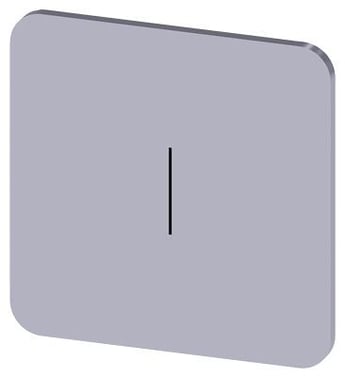 Mærkningsplade til limning på hus, label str. 22x22mm, sølv label, sort font, grafisk symbol: I 3SU1900-0AF81-0QB0