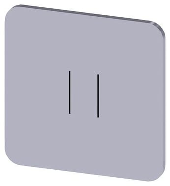 Mærkningsplade til limning på hus, label str. 22x22mm, sølv label, sort font, grafisk symbol: II 3SU1900-0AF81-0QC0