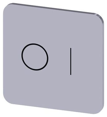 Mærkningsplade til limning på hus, label str. 22x22mm, sølv label, sort font, grafisk symbol: O I 3SU1900-0AF81-0QG0