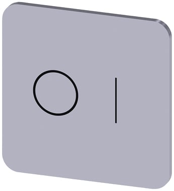 Mærkningsplade til limning på hus, label str. 22x22mm, sølv label, sort font, grafisk symbol: O I 3SU1900-0AF81-0QG0