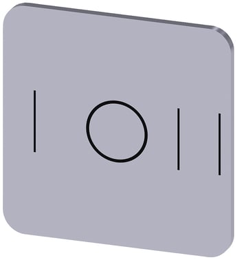 Mærkningsplade til limning på hus, label str. 22x22mm, sølv label, sort font, grafisk symbol: I O II 3SU1900-0AF81-0QK0