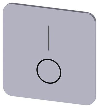 Mærkningsplade til limning på hus, label str. 22x22mm, sølv label, sort font, grafisk symbol: I O (one below the other) 3SU1900-0AF81-0QP0