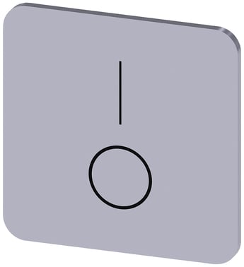 Mærkningsplade til limning på hus, label str. 22x22mm, sølv label, sort font, grafisk symbol: I O (one below the other) 3SU1900-0AF81-0QP0