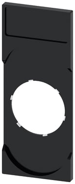 Label holder, 22mm, for Dobbelt trykknap, flad, sort, for labeling plade 12.5 mm x 27 mm 3SU1900-0AK10-0AA0