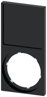 Label holder, 22mm, ramme rektangulær ved bunden, sort, for labeling plade 27mm x 27mm, for limning 3SU1900-0AQ10-0AA0
