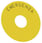Bagplade rund, for NØDSTOP padde gul, selvklæbende, inde diameter 23 mm, inskription: EMERGENZA 3SU1900-0BC31-0JA0 miniature