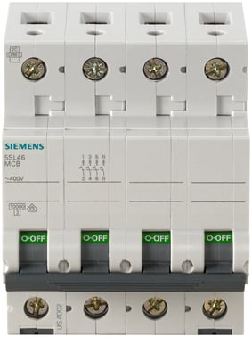 Circuit breaker 400V 10KA, 3+N--pole, B, 50A 5SL4650-6
