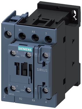 Sirius power kontaktor , AC-3 25 A, 11 kW/400V 2 NO + 2 NC 24VAC , 50/60 Hz 4-polet 3RT2526-1AC20