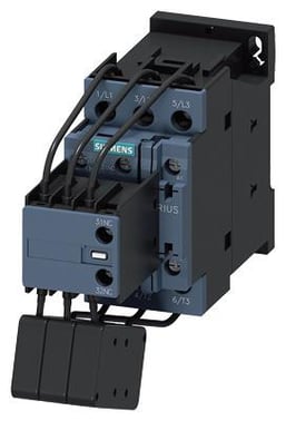 Sirius kondensator kontaktor , AC-6b 25 kVAr, /400V 1 NO + 2 NC, 24VAC , 50/60 Hz 3-polet 3RT2627-1AC25